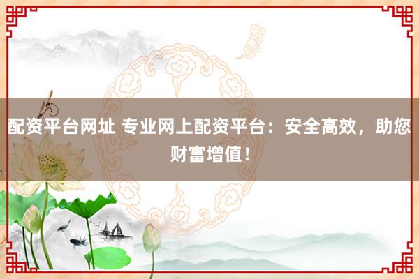 配资平台网址 专业网上配资平台：安全高效，助您财富增值！