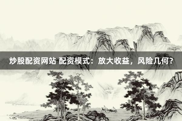 炒股配资网站 配资模式：放大收益，风险几何？