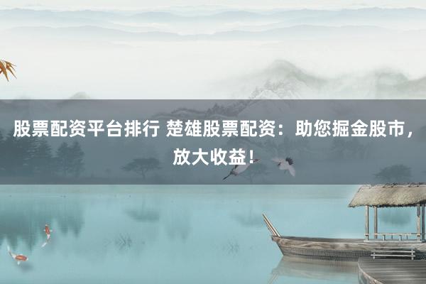 股票配资平台排行 楚雄股票配资：助您掘金股市，放大收益！