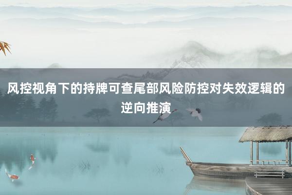 风控视角下的持牌可查尾部风险防控对失效逻辑的逆向推演