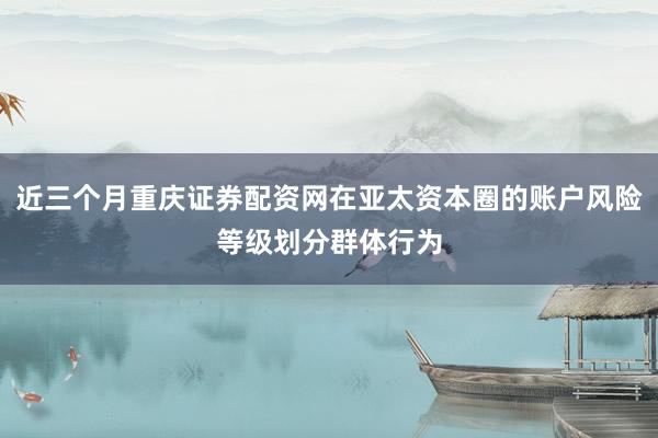 近三个月重庆证券配资网在亚太资本圈的账户风险等级划分群体行为