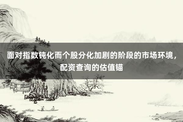 面对指数钝化而个股分化加剧的阶段的市场环境，配资查询的估值锚