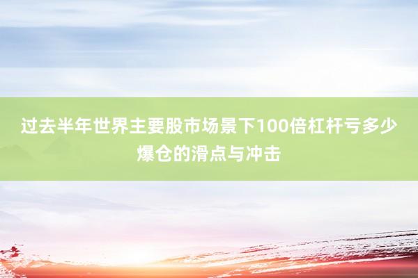 过去半年世界主要股市场景下100倍杠杆亏多少爆仓的滑点与冲击